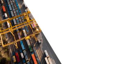 Containers and railways from bird's eye view