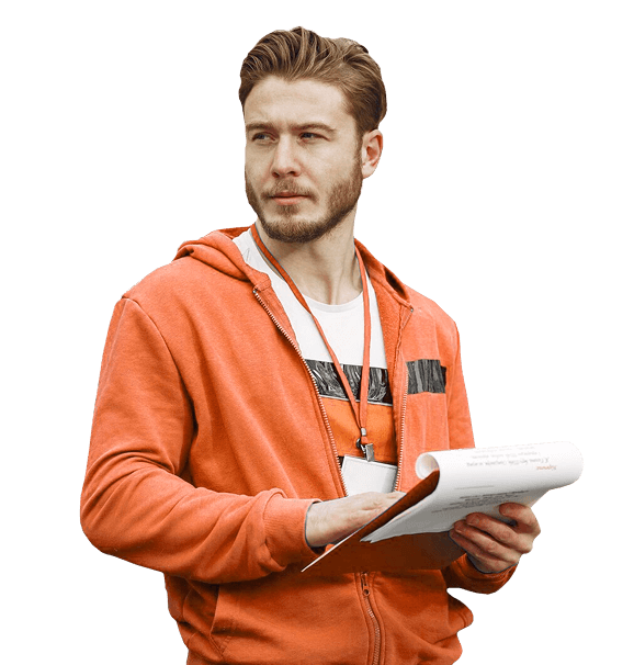 Man by delivery truck